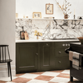 Calacatta Viola Honed Marble Tile used as a kitchen backsplash