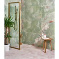Green and pink marble-effect california porcelain jade wall tiles with natural veined pattern for stylish interiors