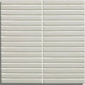 Off-white rectangular candy cane porcelain mosaic vanilla tiles with subtle glossy finish and uniform horizontal ridges