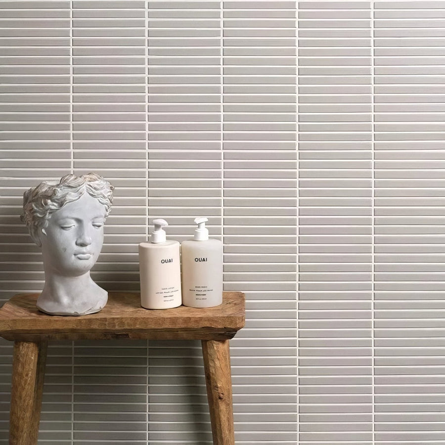 Candy Cane Porcelain Mosaic Vanilla Wall Tile