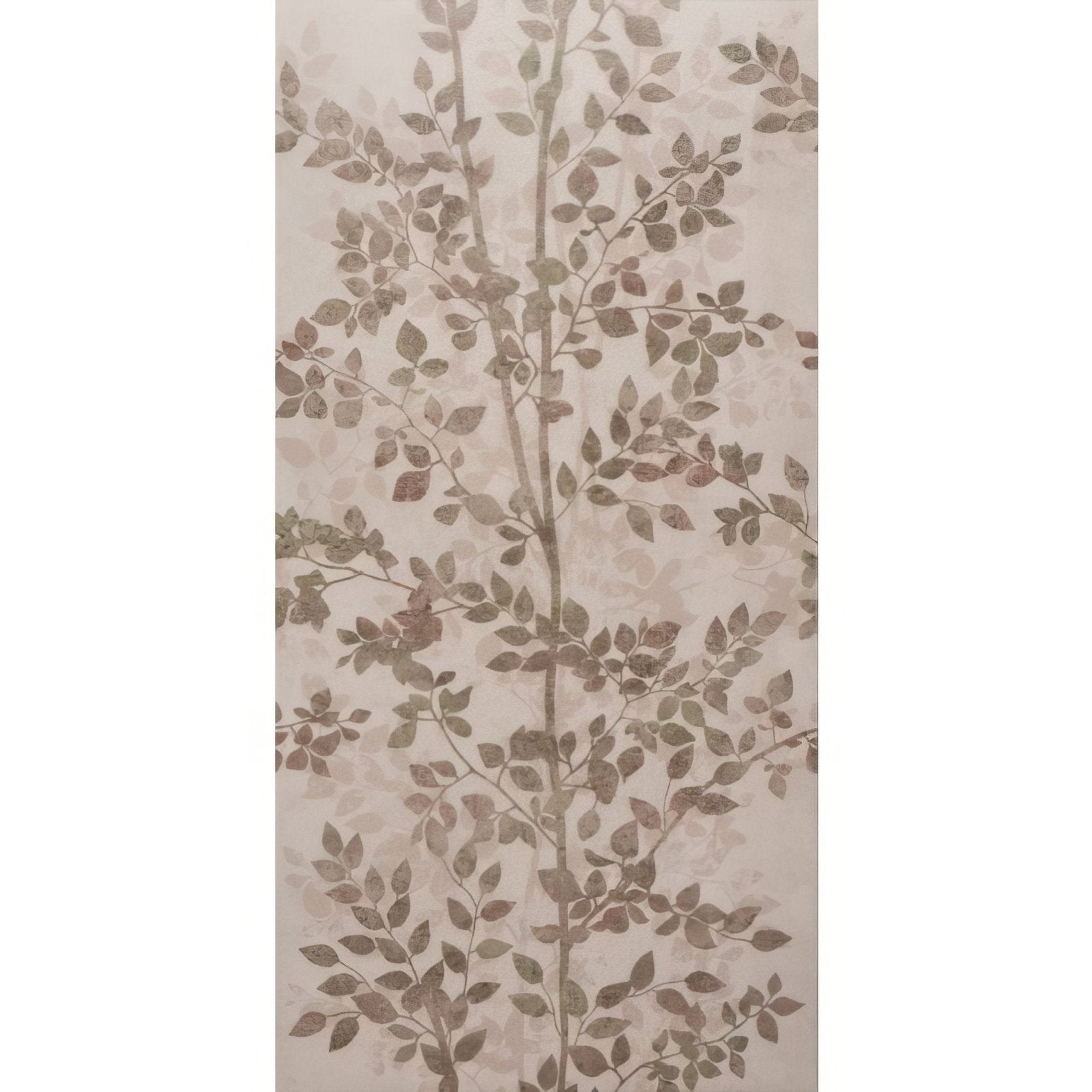 Beige wallpaper canopy beech 60x30cm with a delicate repeating pattern of stylized tree branches and brown leaves