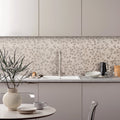 Beige ceramic vase with rounded textured body and narrow neck in canopy pine 60x30cm size