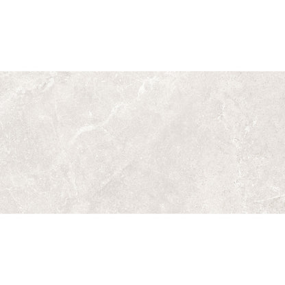 A sleek light gray marble-effect Capitol White polished tile with subtle veining and a glossy smooth finish