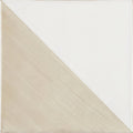 Beige and white diagonal patterned ceramic tile from capri oasis hand painted tile collection for decorative use