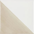 Beige and white diagonal ceramic tile with a matte finish from capri oasis hand painted tile collection