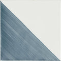 Capri Ocean hand painted tile with a minimalist abstract design featuring diagonal cool gray and off-white tones