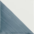 Capri Ocean hand painted tile with a minimalist abstract design featuring deep slate gray and off-white diagonal division