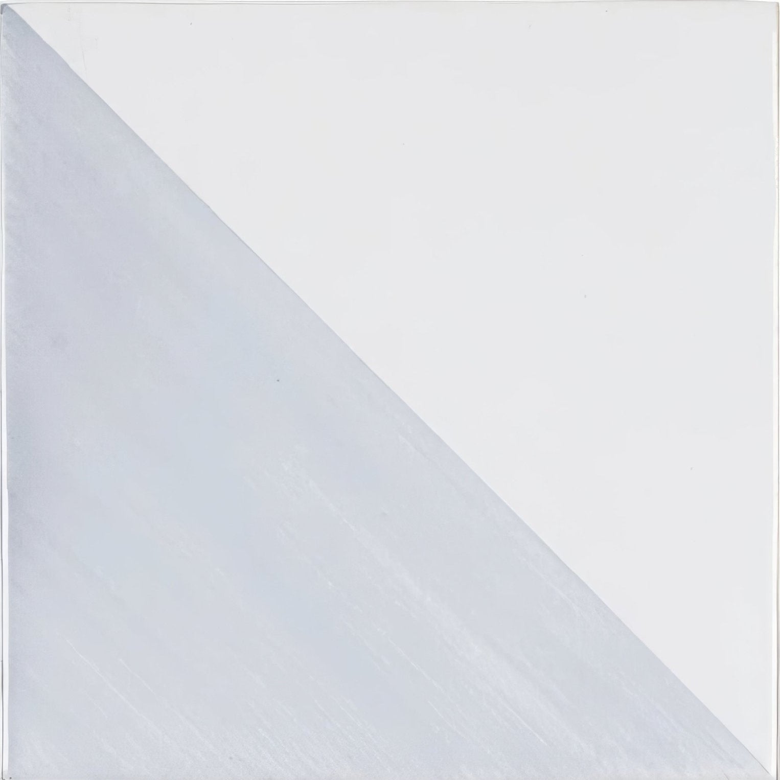Capri sea mist hand painted tile showing a minimalist abstract design with diagonal soft gray and white tones