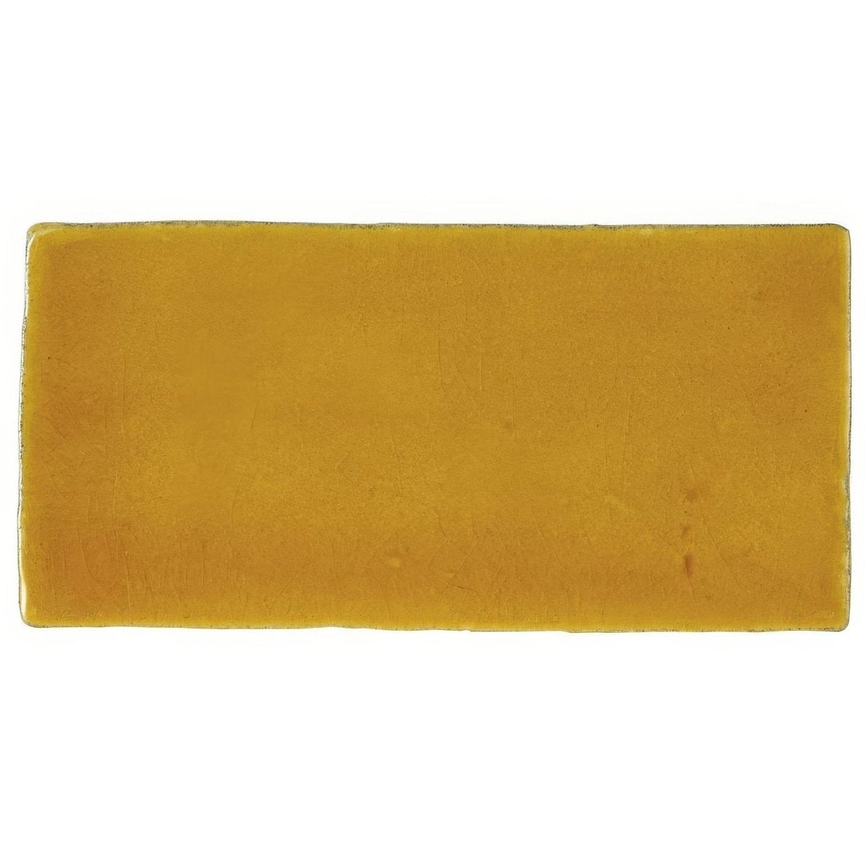Rectangular mustard-yellow ceramic tile carnival oro yellow glazed tile with matte slightly textured surface