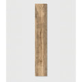 A long vertical carpenter porcelain natural wooden plank with natural light brown finish and visible grain patterns