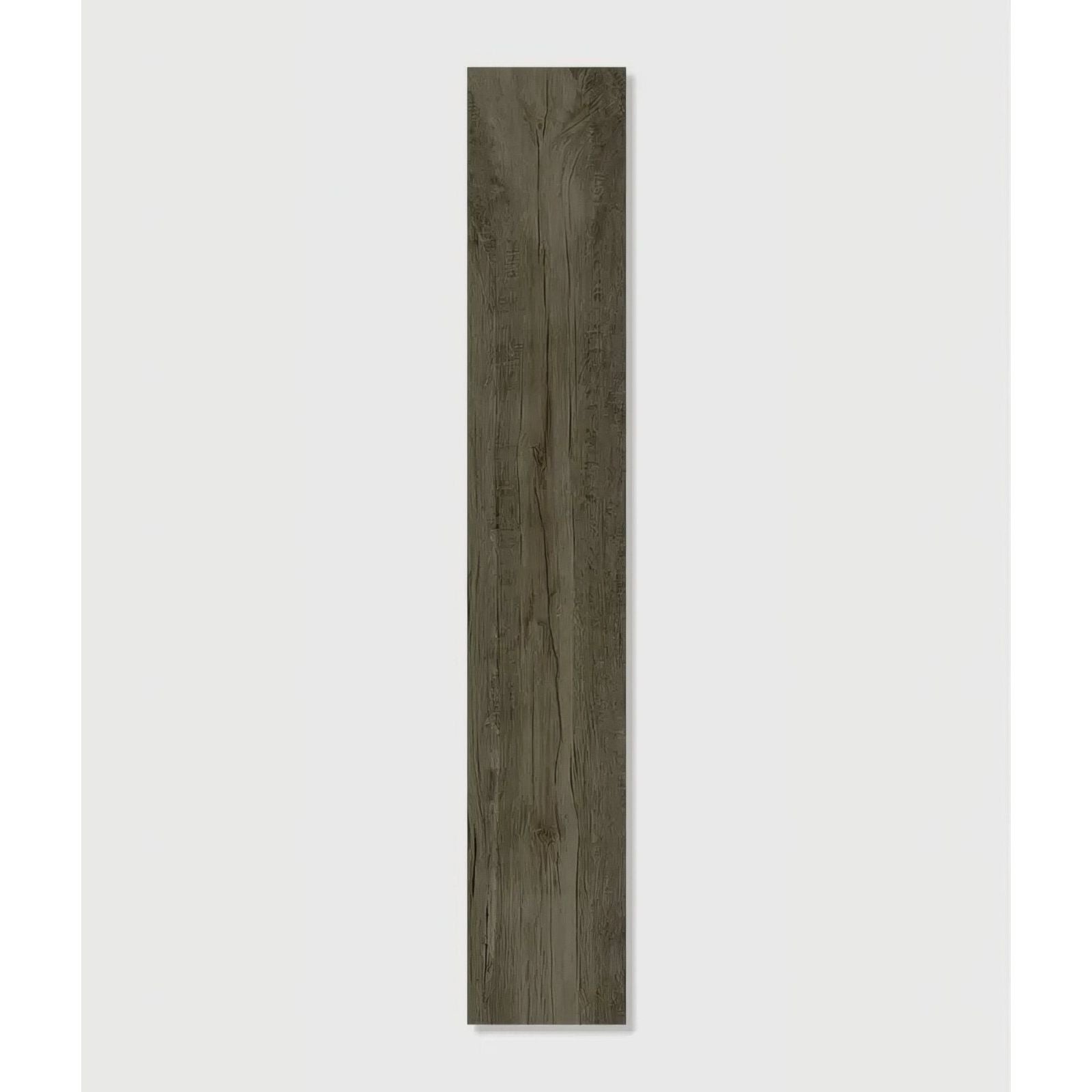 Dark gray carpenter porcelain rich wood-plank flooring with realistic grain pattern in porcelain material