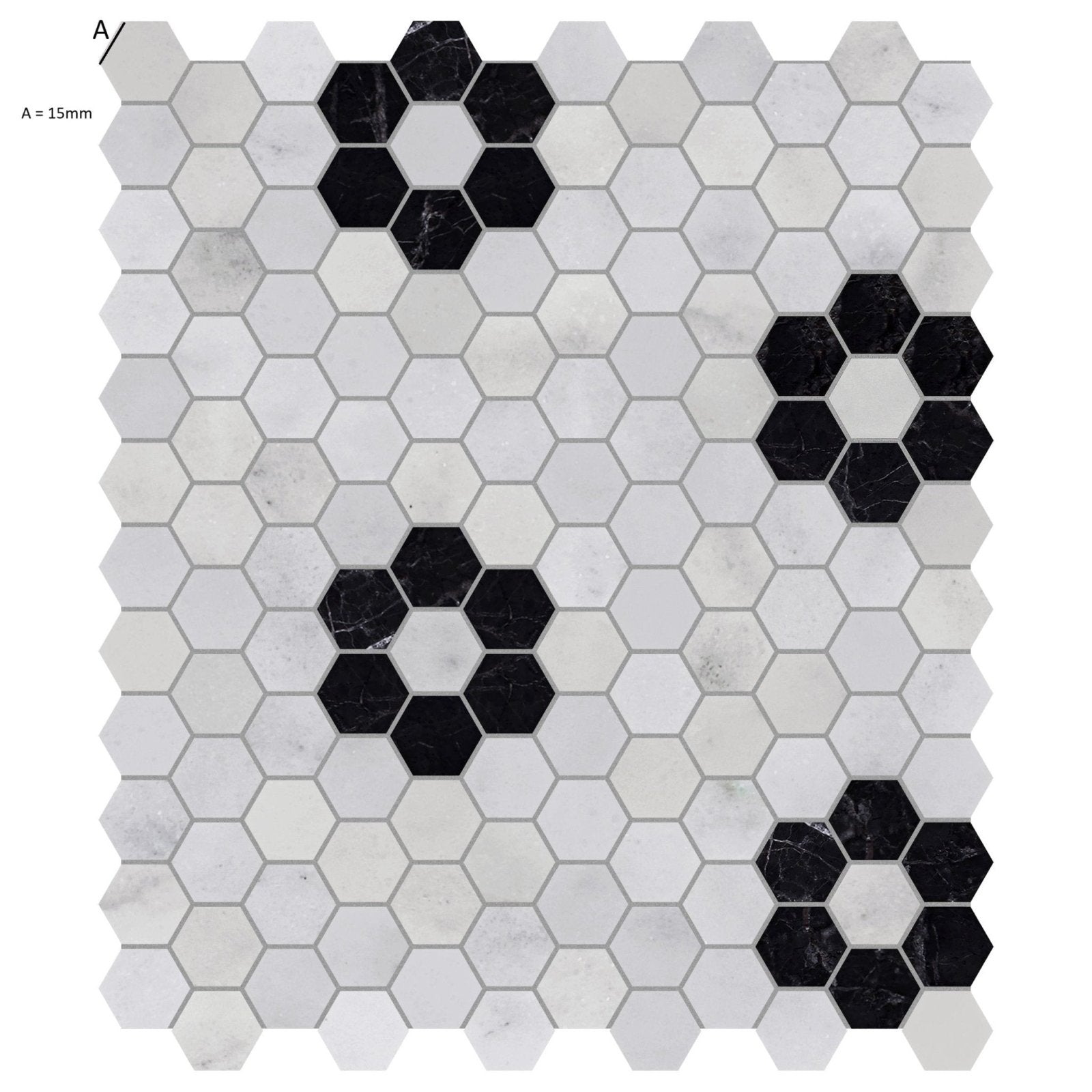 Carrara st laurent marble flower mosaic tile with black and white hexagonal marble pattern for walls and floors