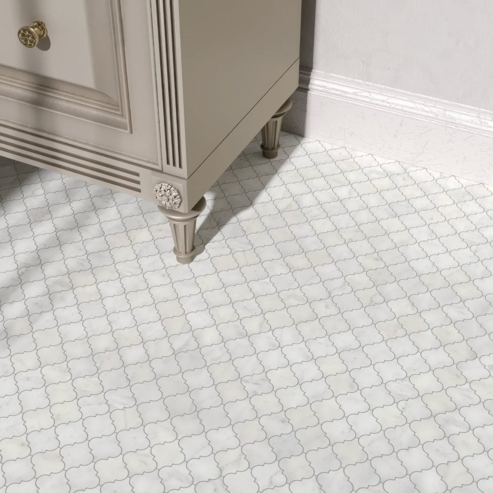 Carrara White Marble Arabesque Mosaic Tile