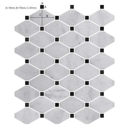 Carrara White Marble Diamond Mosaic Tile
