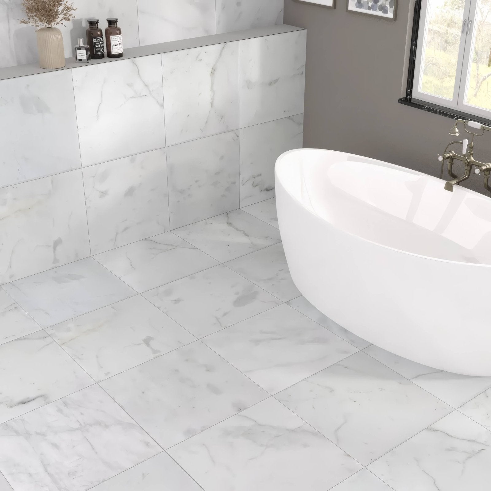 Carrara White Marble Honed 30.5 x 30.5cm Tile