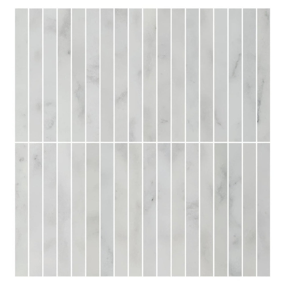 Carrara White Marble Kitkat Mosaic Tile