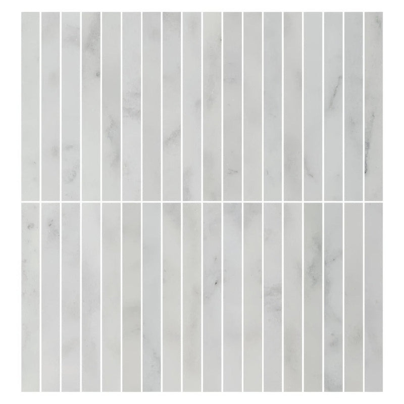 Carrara White Marble Kitkat Mosaic Tile