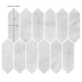 Carrara white marble picket mosaic tile featuring white hexagonal tiles with subtle gray veining