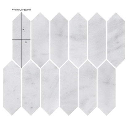 Carrara White Marble Picket Mosaic Tile