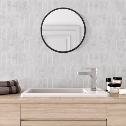 Carrara White Marble Picket Mosaic Tile