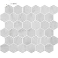Carrara white polished hexagon mosaic tile in white 30mm hexagonal marble for elegant wall and floor design