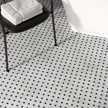 Carrara White St Laurent Basketweave