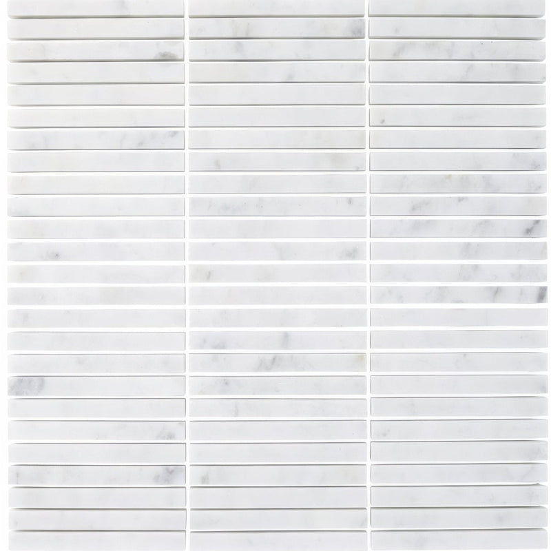 Carrara White Stacked Mosaic