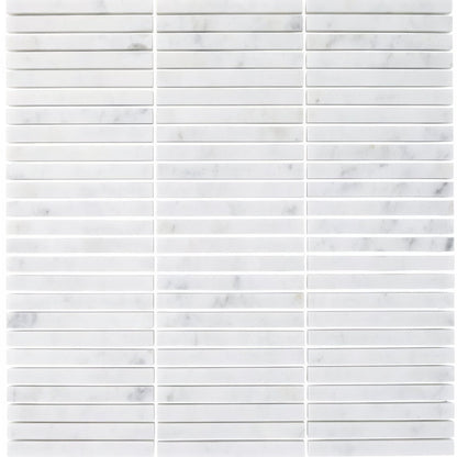 Carrara White Stacked Mosaic