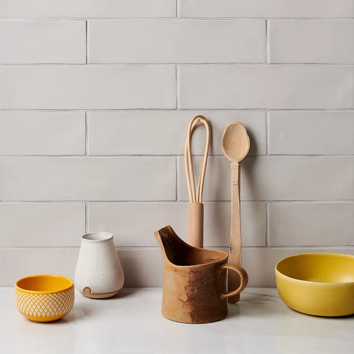 Carter Ceramic Ecru Wall Tile 30x7.5cm – close-up detail