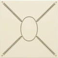 Beige square tile with black charcoal grey wheat stalk design on county white background for decorative use