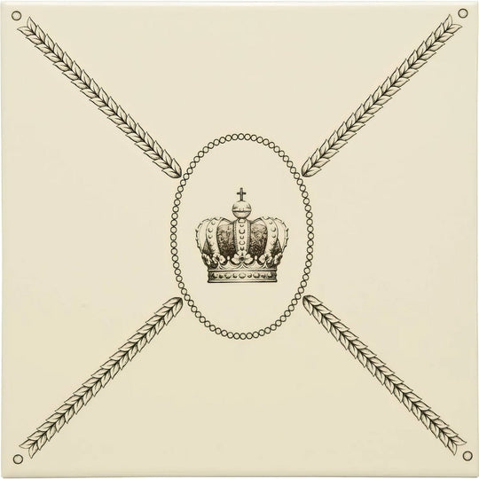 Cartouche with Sovereign Crown Charcoal Grey on County White