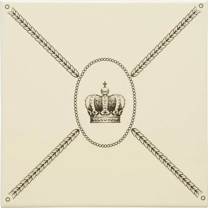 Cartouche with Sovereign Crown Charcoal Grey on County White