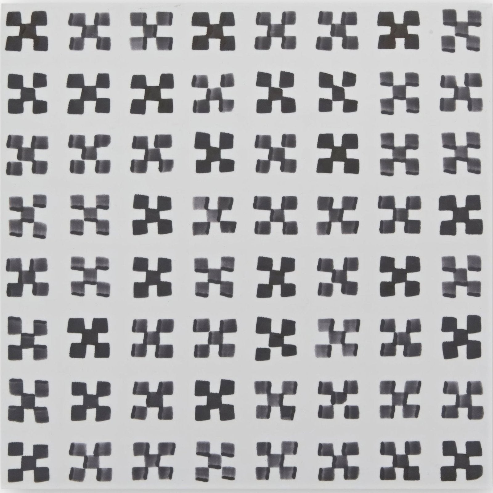 Casino baccarat patterned tile featuring a grid of black cross-shaped abstract marks on a light gray background