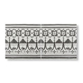 Black and white patterned ceramic tile panel featuring intricate geometric and ornamental designs for casino dealer border
