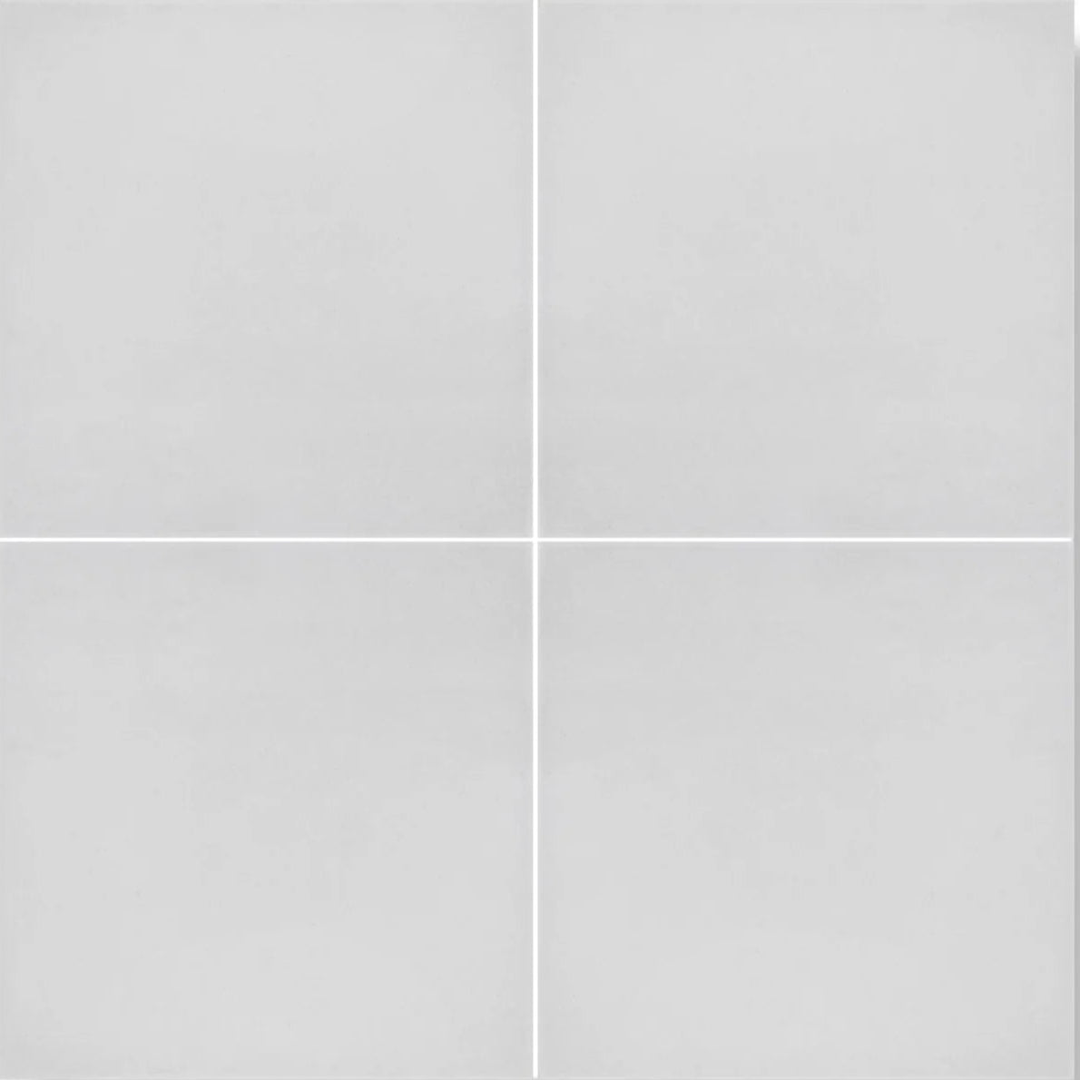 Casino jackpot plain white tile showing four square light gray ceramic tiles arranged with thin white grout lines