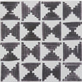 Casino poker patterned tile with black and gray abstract geometric design on a light background for flooring