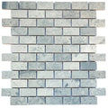 Cement brick mosaic tile in gray stone with brick pattern and natural veining for decorative wall and floor use