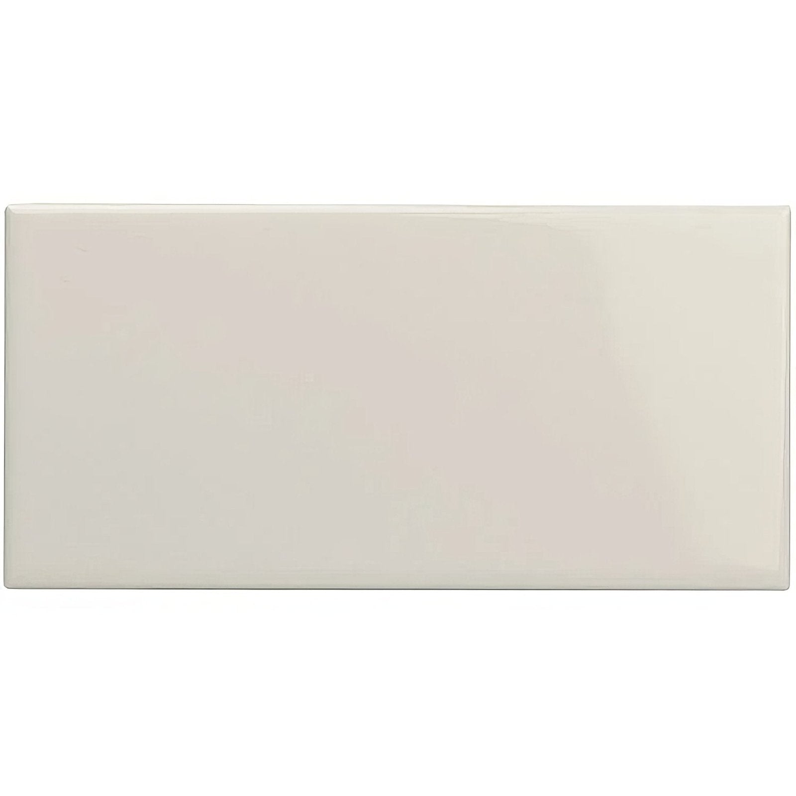 Cream-colored rectangular ceramic chancel grey half tile with glossy finish for wall and floor use