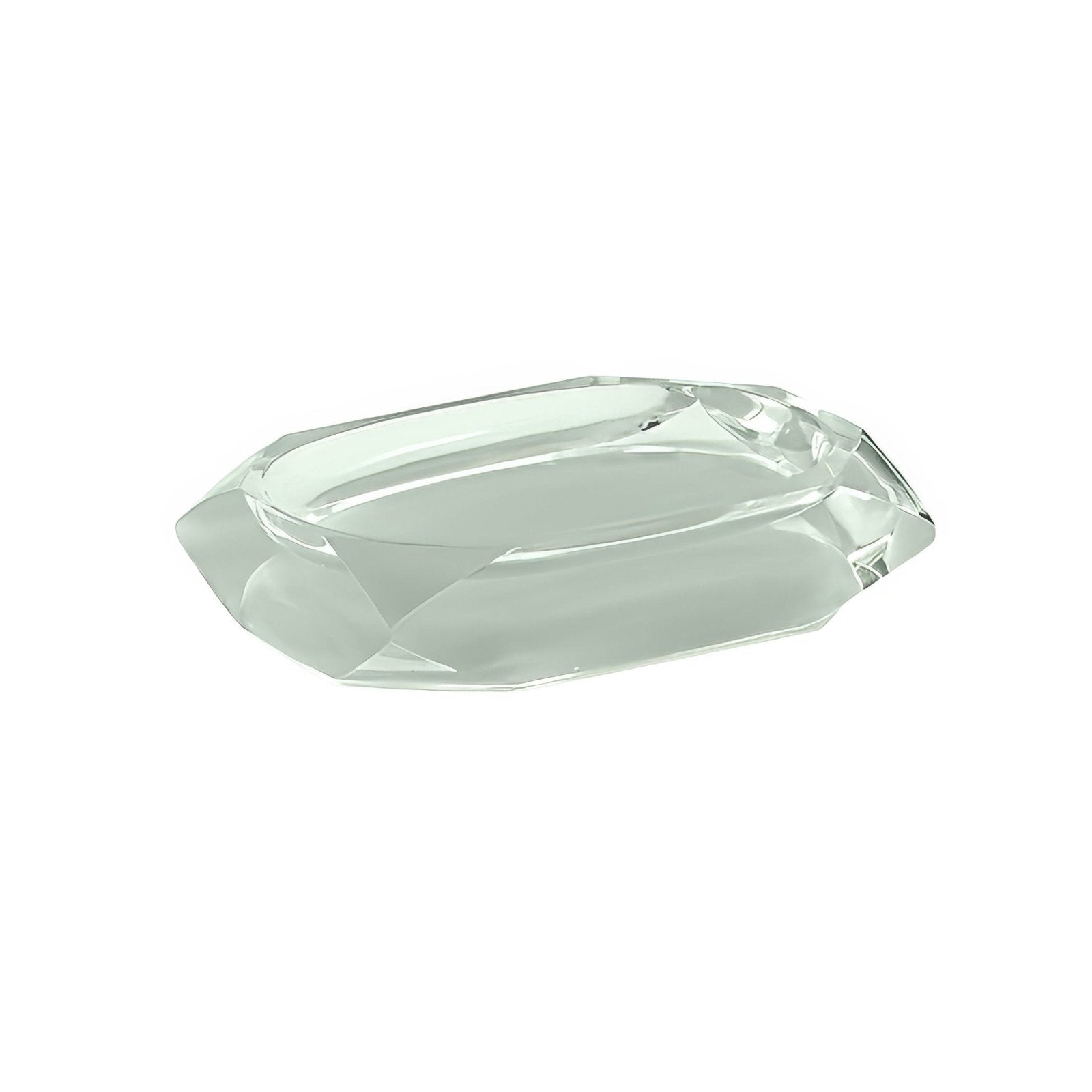 Chanelle soap dish mint clear faceted crystal ashtray with polished geometric design for elegant use
