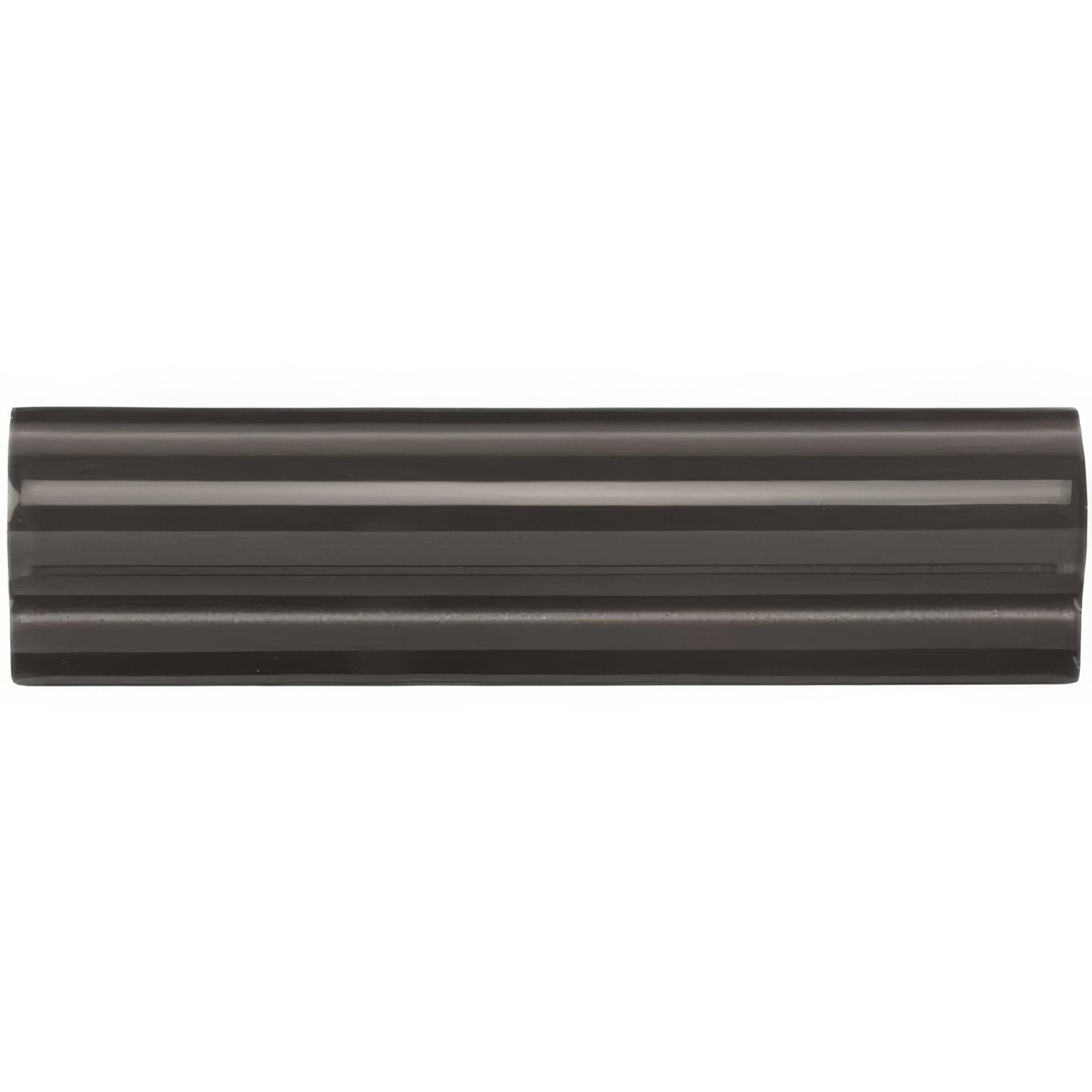 Charcoal grey albert moulding glossy dark gray ceramic tile with ribbed rectangular design