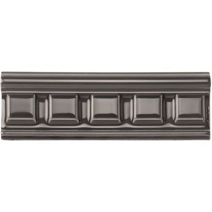 Charcoal Grey Dentil Moulding Ceramic Wall Tile 152x50mm