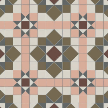 Chatsworth Brown, Carnation Pink, Dover White, Green, & Revival Grey