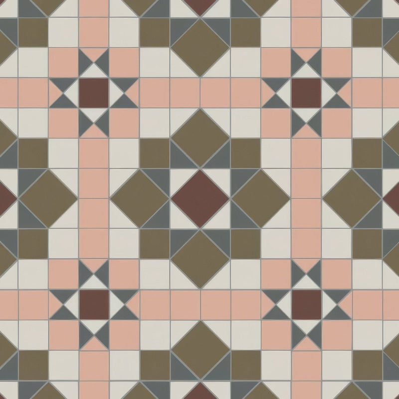 Chatsworth Brown, Carnation Pink, Dover White, Green, & Revival Grey