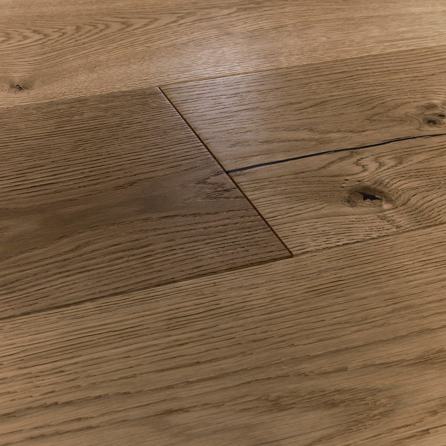 Light brown chepstow antique oak hardwood floor planks with natural wood grain and visible knots