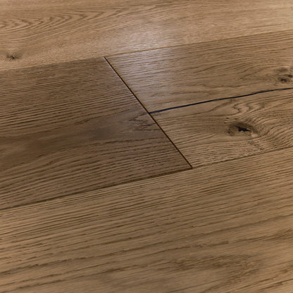 Light brown chepstow antique oak hardwood floor planks with natural wood grain and visible knots