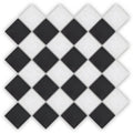 Black and white diamond patterned mosaic tile with bevelled edges from chequers court 4.8sq collection