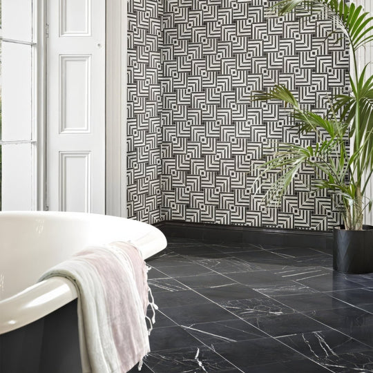 Chequers Court Black Marble - alternate view