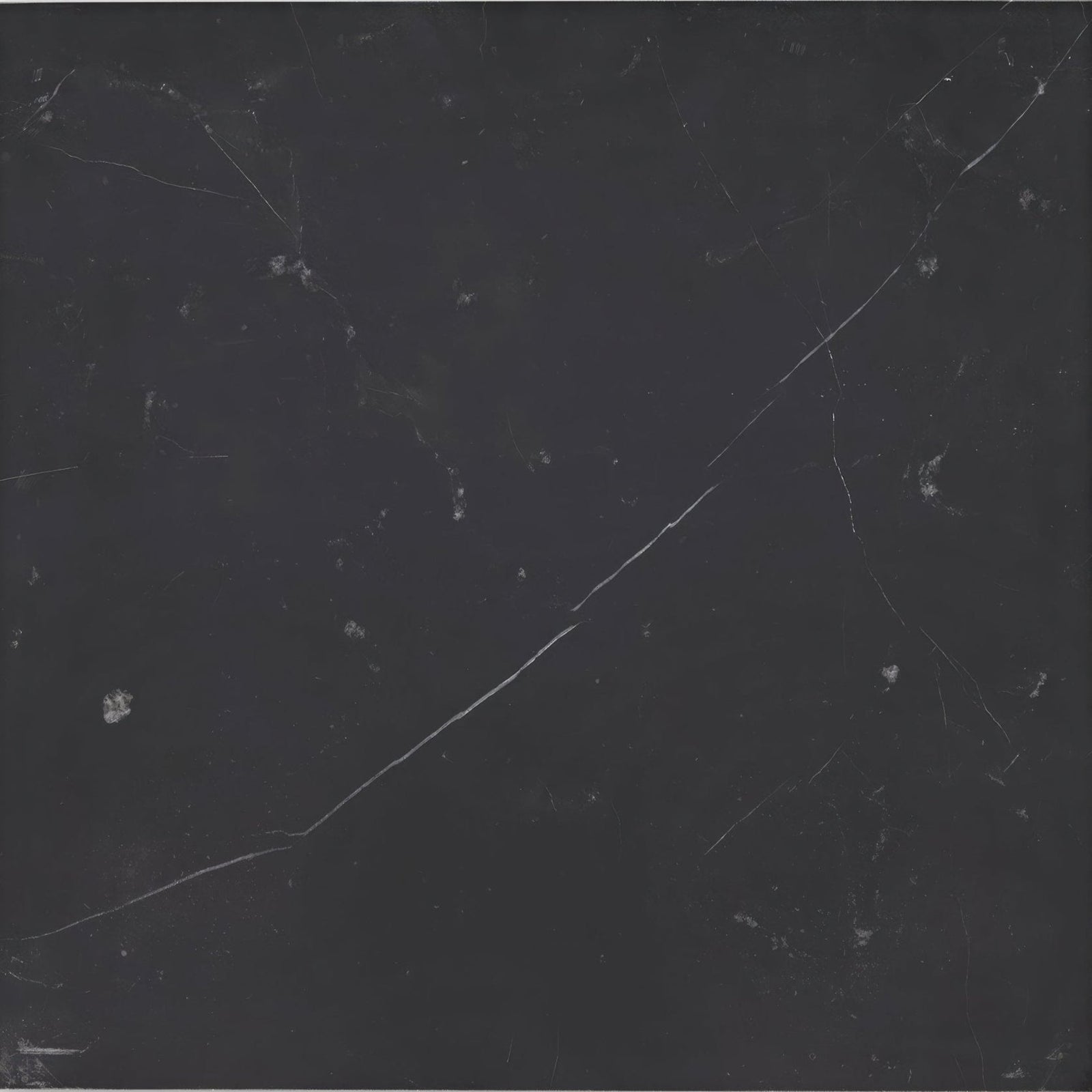 Dark gray chequers court black marble tile with subtle white veining for elegant flooring and wall applications