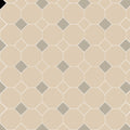 Beige and gray hexagonal tile pattern with diamond accents from chesterfield white and chester mews collection
