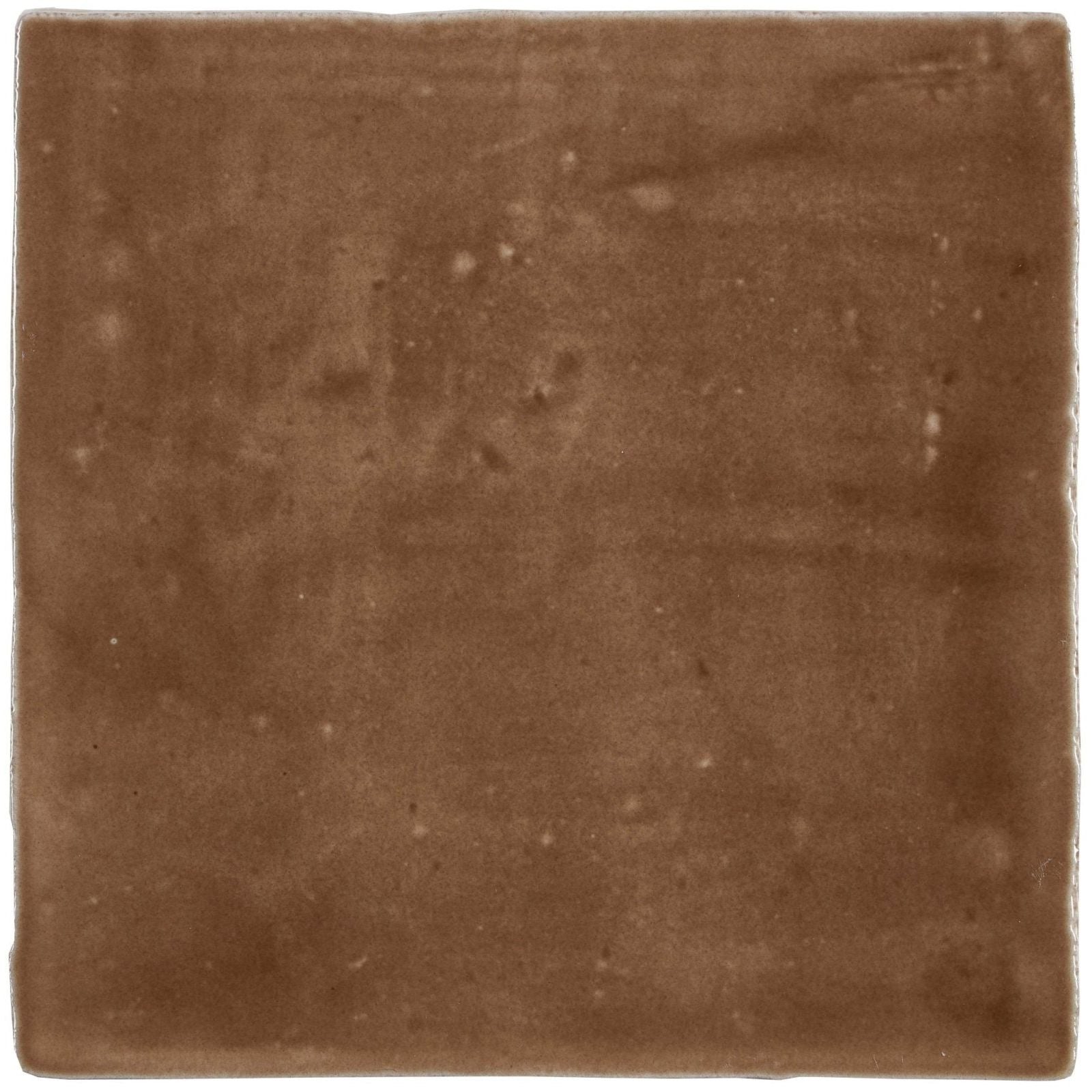 Chestnut field tile is an earthy brown ceramic square tile with a matte finish and subtle surface imperfections